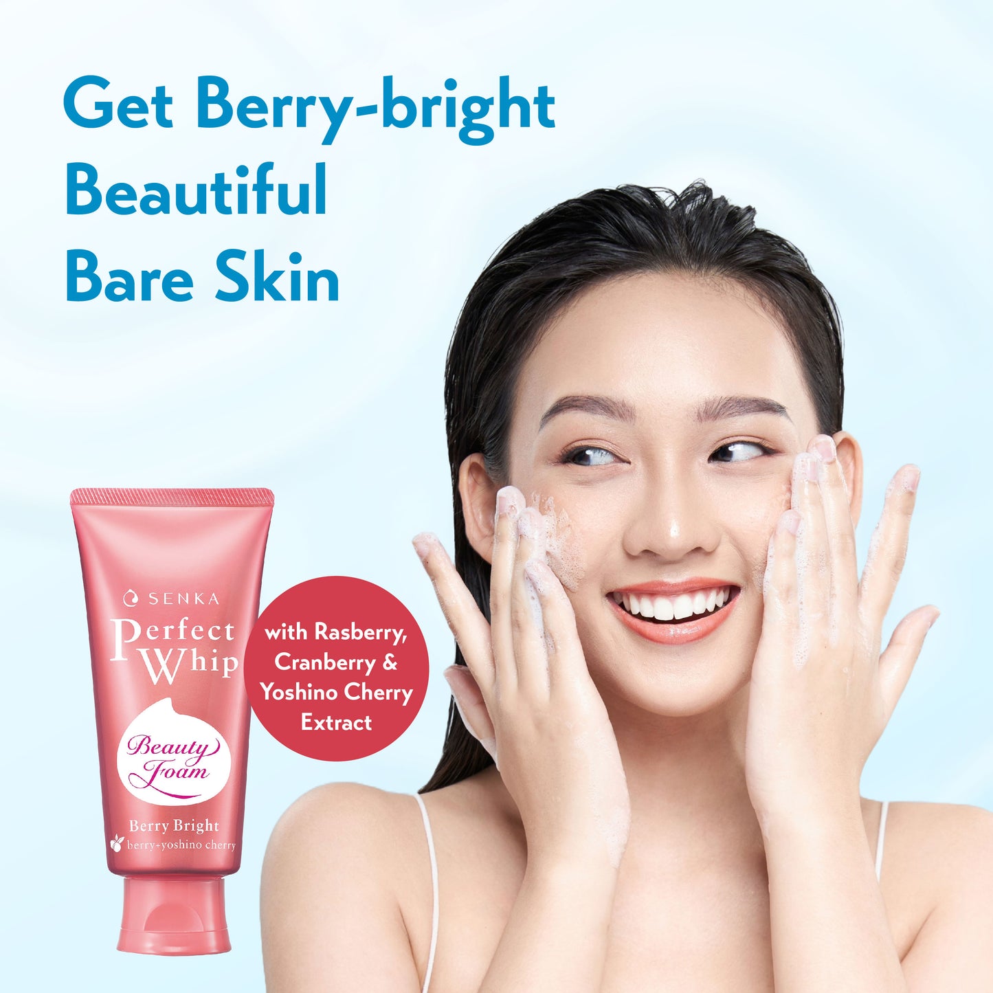 SENKA Perfect Whip Berry Bright Gentle Exfoliation Beauty FoamFacial Cleanser (100g)