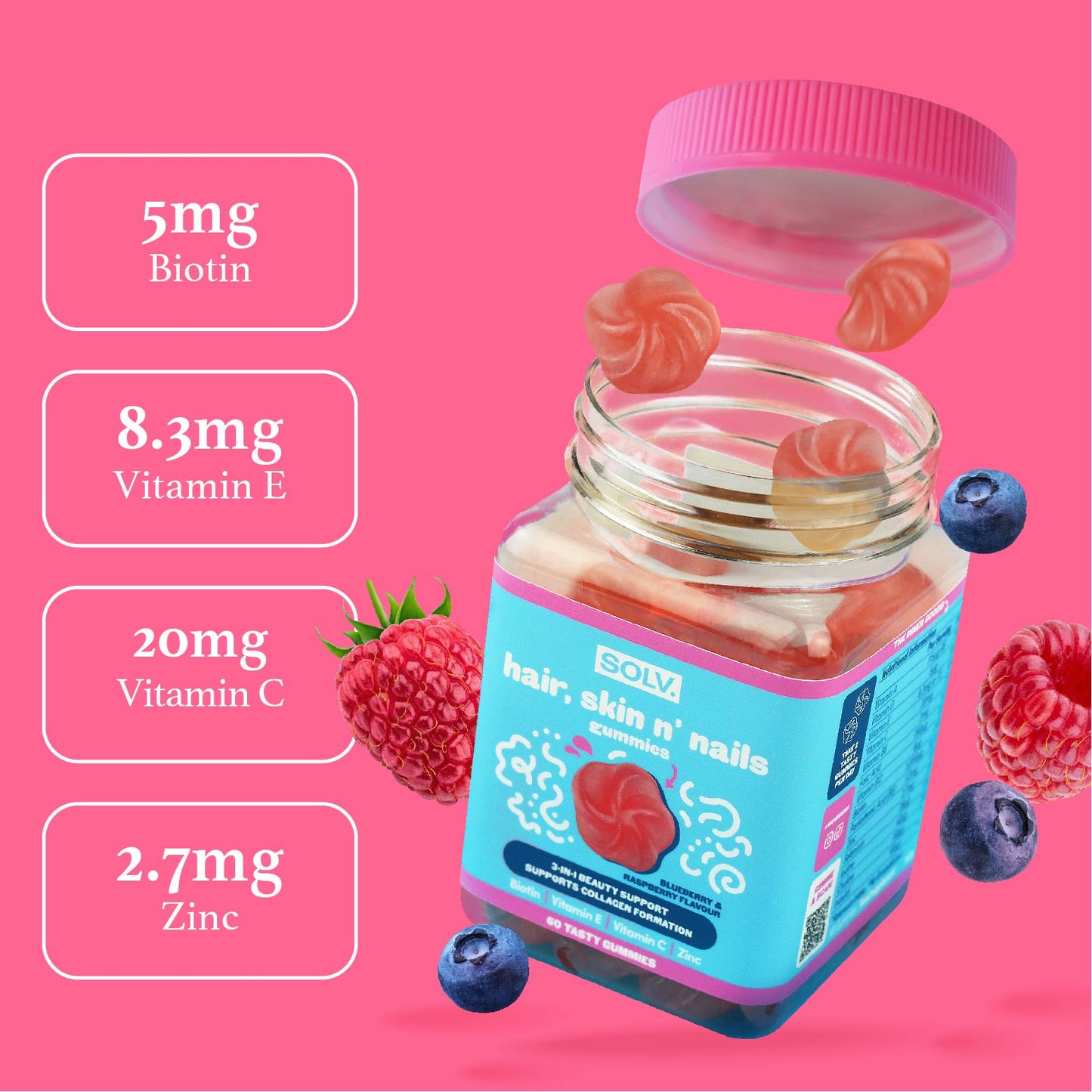 SOLV 3 In 1 Beauty Gummies (60 gummies)